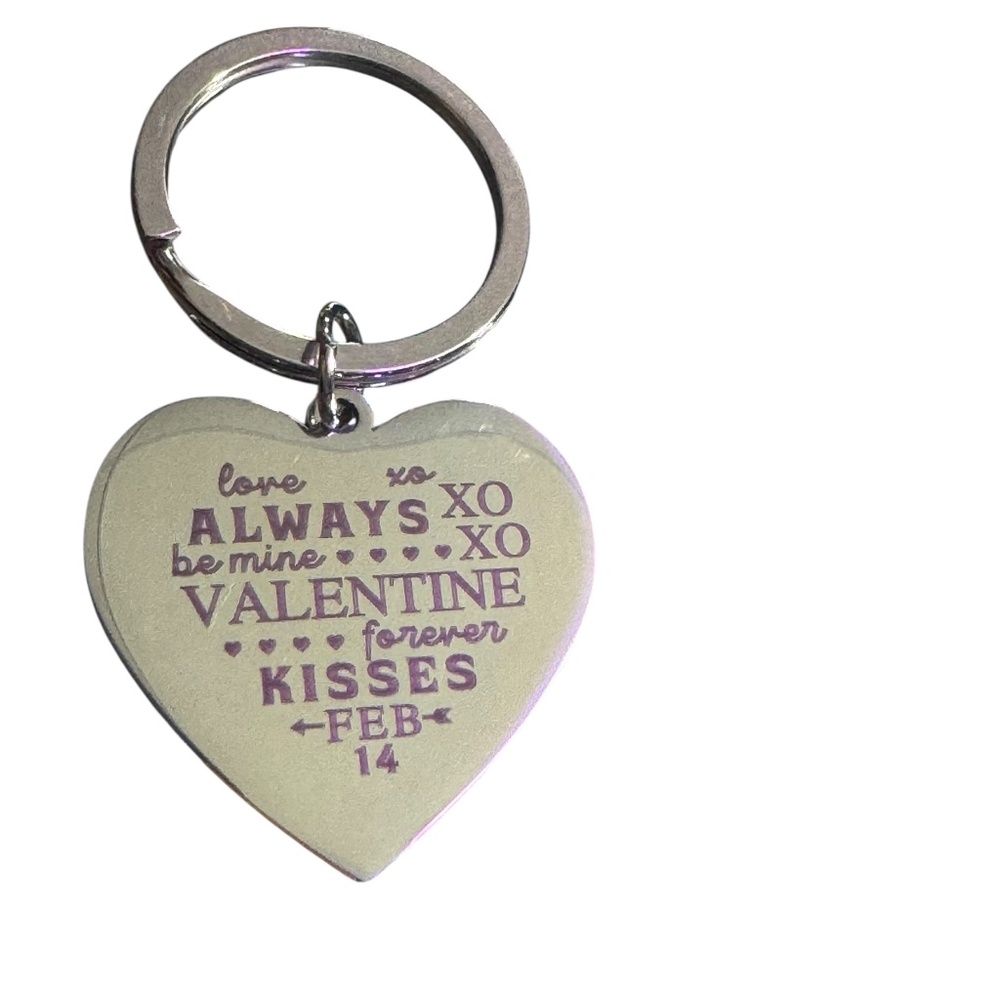Stainless Steel Heart Keychain with Valentine's Day Love Theme, Cupid Design, Fe